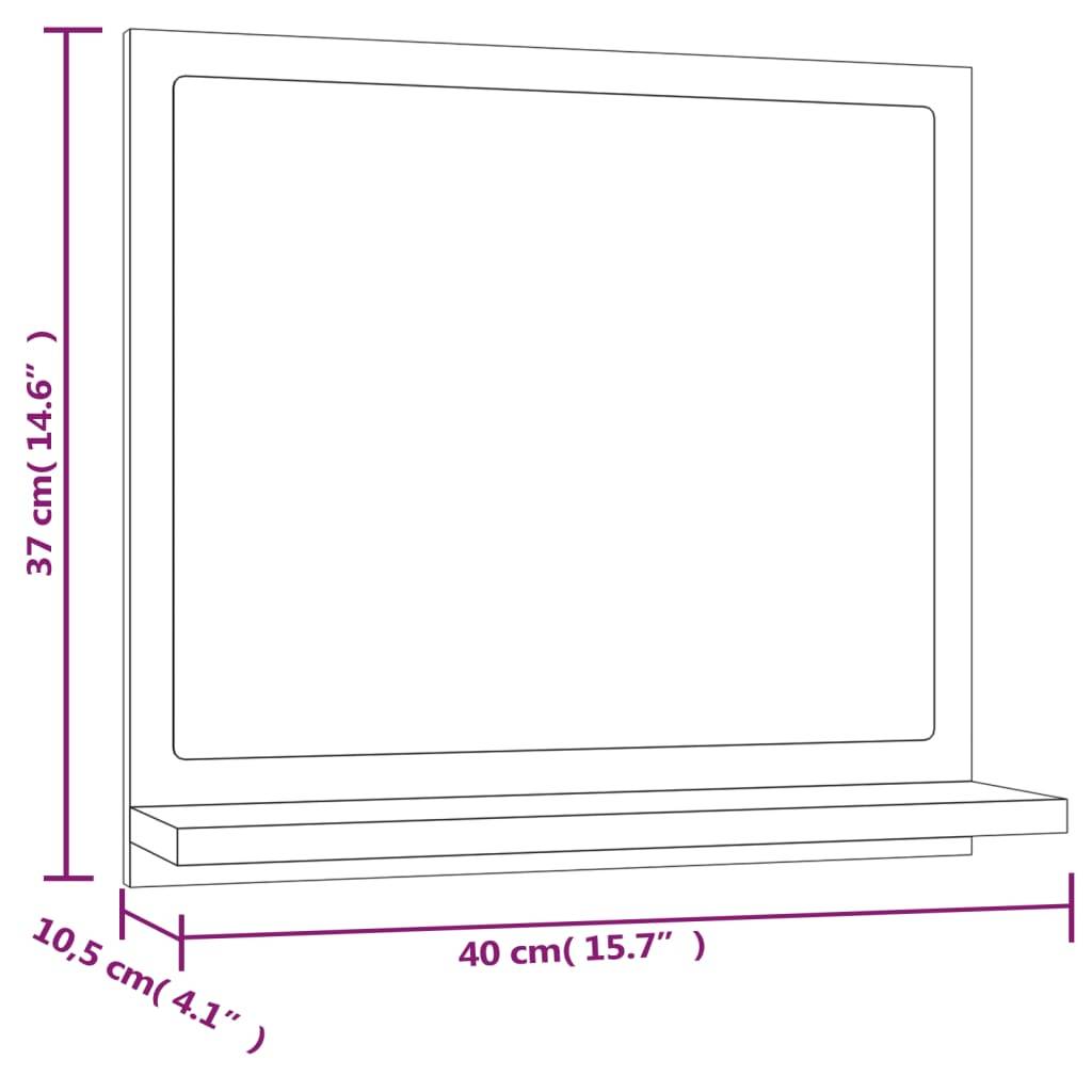 Miroir de bain 40 x 10,5 x 37 cm bois d'ingénierie marron - Image 4