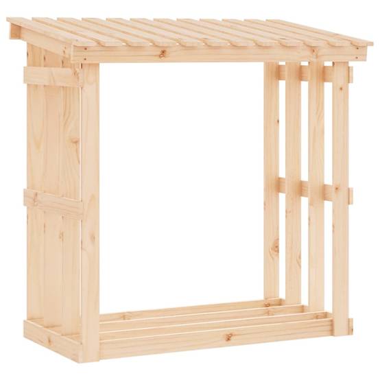 Abri à bûches extérieur en Pin Massif Non Traité Stockage bois avec Toit 108x64,5x109 cm - ComfortXL Outdoor Living - Image 2