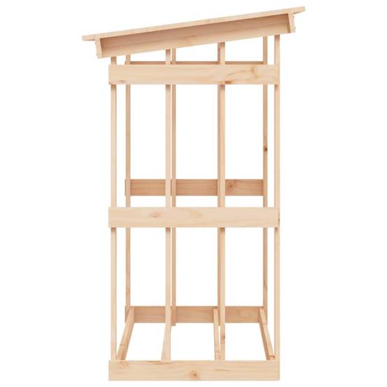 Abri à bûches extérieur en Pin Massif Non Traité Stockage bois avec Toit 108x64,5x109 cm - ComfortXL Outdoor Living - Image 6
