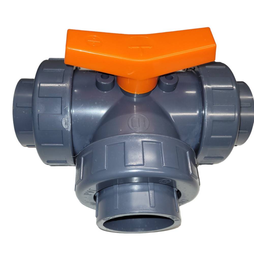 Vanne pvc 3 voies T, Diamètre 40 mm - Image 1