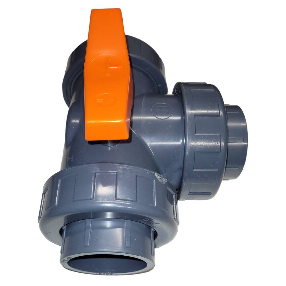 Vanne pvc 3 voies T, Diamètre 40 mm - Image 4