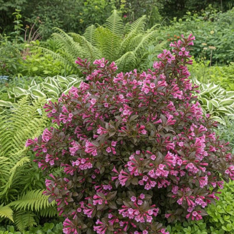Weigela nain pourpre, Weigelia à fleurs Rose - feuillage Caduc - Pot de 1,5L - 10/20 cm-  hauteur à maturité De 0,50 m à 1,00 m - Image 5
