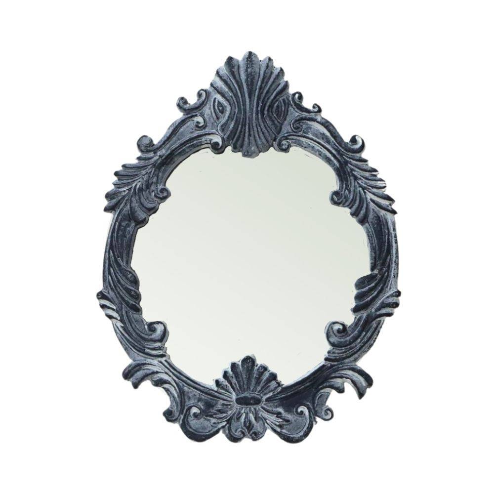 Chemin De Campagne - Miroir ovale en fonte grise 25 x 20 cm Chemin de campagne