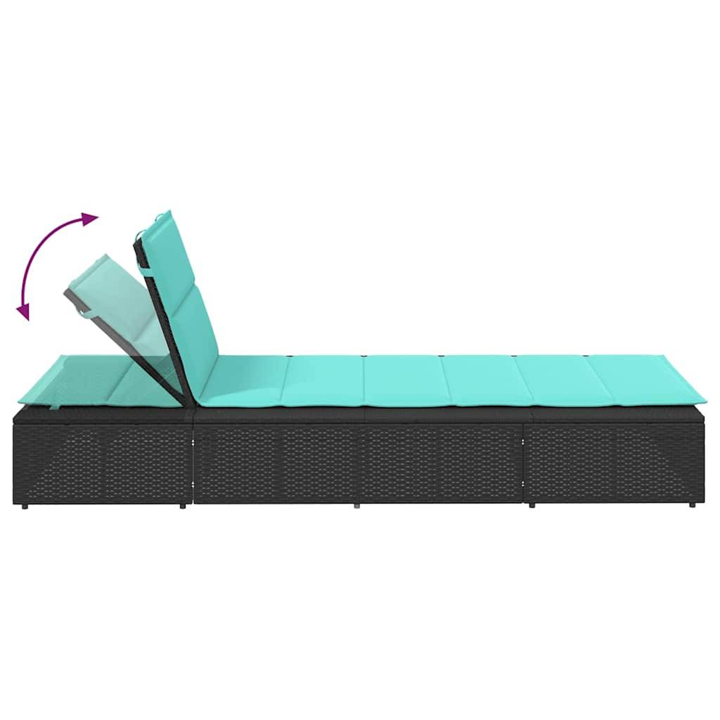 PANGIVO - Transat résine tressée noire avec coussin flottant 210 x 100 x 27,5/47/67/79 cm - PANGIVO - Image 9