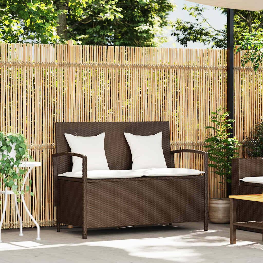 Vidaxl - Banc de rangement de jardin avec coussin marron polyrotin vidaXL 4104212 - Image 2