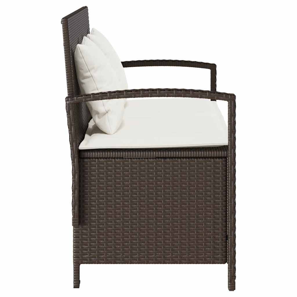 Vidaxl - Banc de rangement de jardin avec coussin marron polyrotin vidaXL 4104212 - Image 8