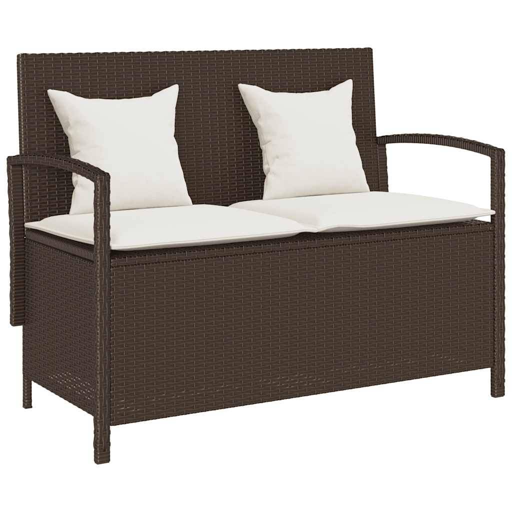 Vidaxl - Banc de rangement de jardin avec coussin marron polyrotin vidaXL 4104212 - Image 1