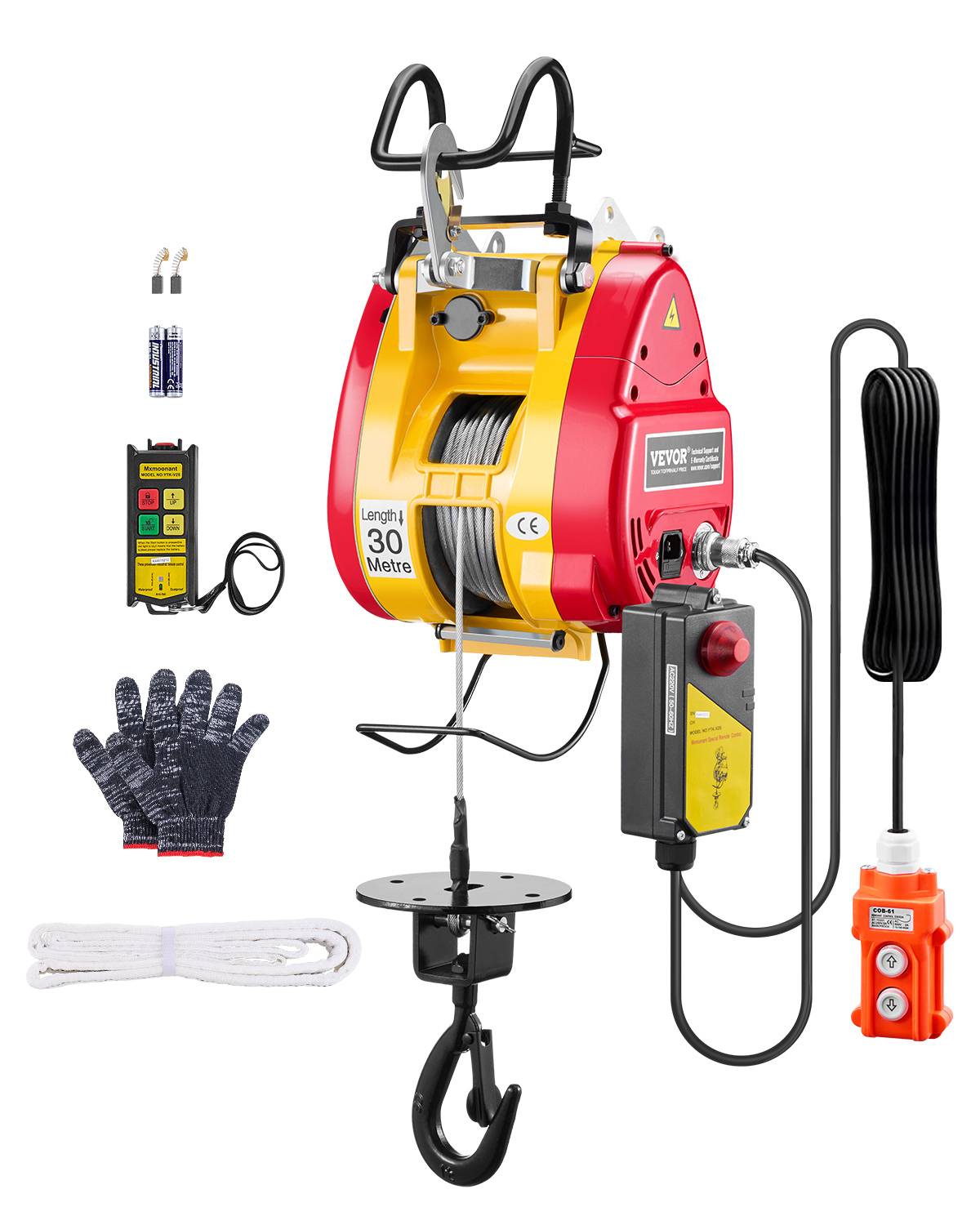 Vevor - VEVOR Palan électrique 2 en 1 500 kg, treuil portable 1500W ht. levage 30 m 11 m/min. - Image 1