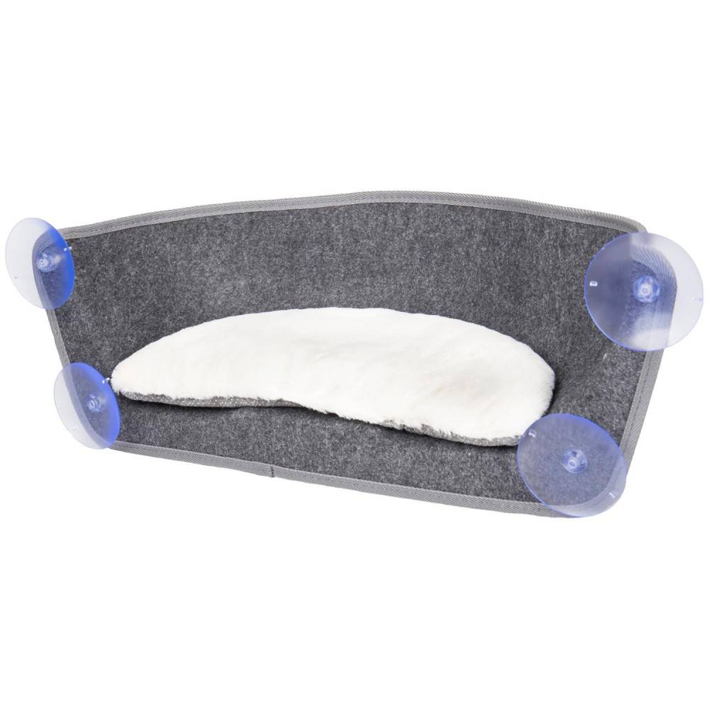 Animallparadise - Hamac pour fenêtres large Benji en feutre gris 67 x 24.5 x 22 cm pour chat. - Image 4