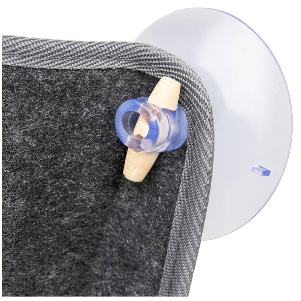 Animallparadise - Hamac pour fenêtres large Benji en feutre gris 67 x 24.5 x 22 cm pour chat. - Image 3