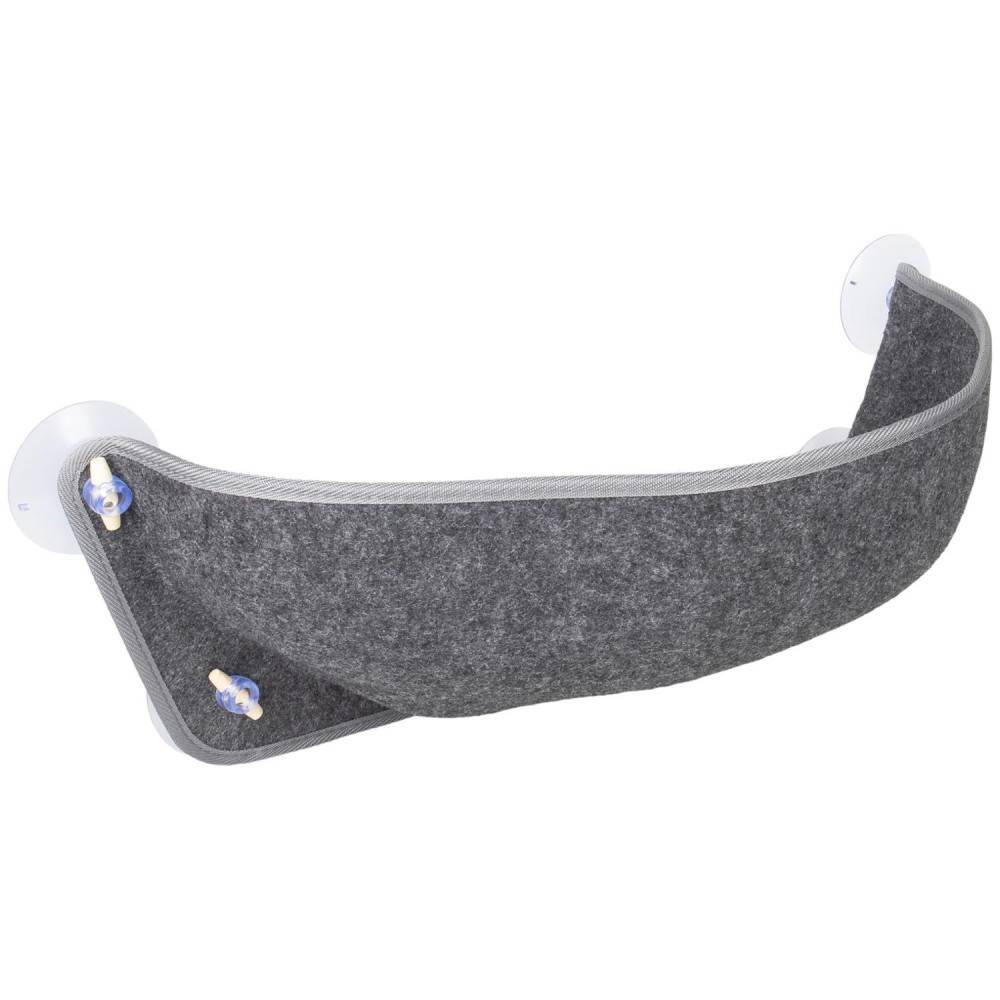 Animallparadise - Hamac pour fenêtres large Benji en feutre gris 67 x 24.5 x 22 cm pour chat. - Image 1