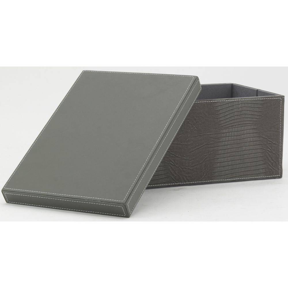 Aubry Gaspard - Coffret effet lezard en polyuréthane gris - Image 2