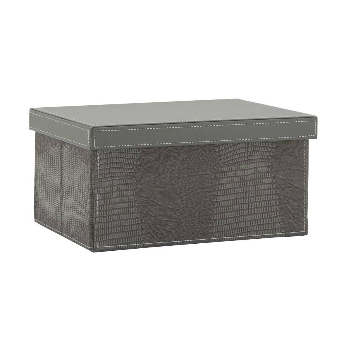 Aubry Gaspard - Coffret effet lezard en polyuréthane gris - Image 1