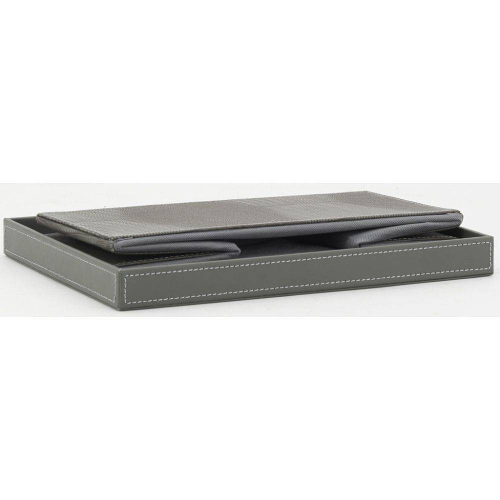 Aubry Gaspard - Coffret effet lezard en polyuréthane gris - Image 3