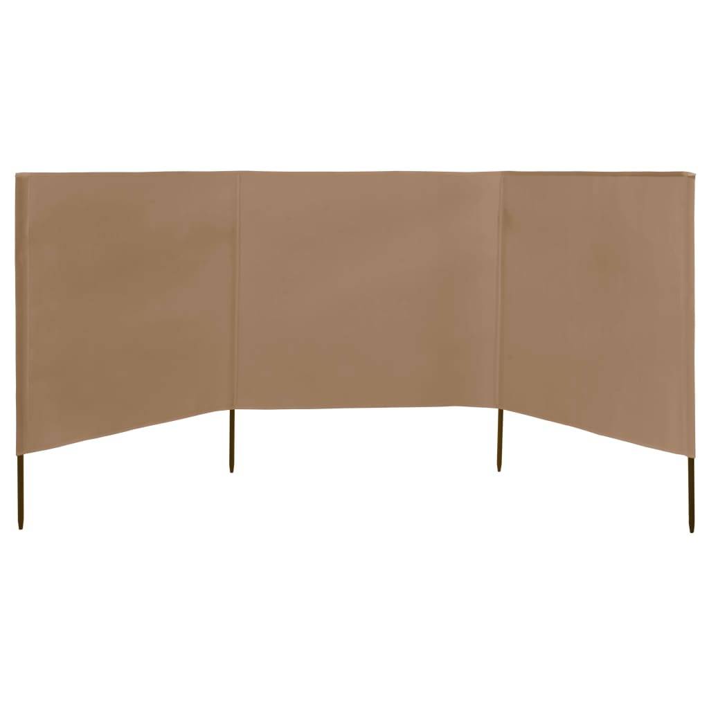 Helloshop26 - Brises-vue paravent 3 panneaux tissu 400 x 120 cm taupe - Image 2