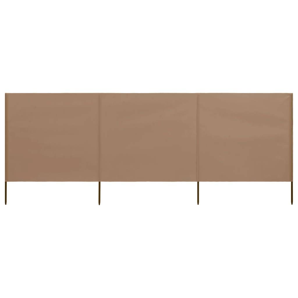 Helloshop26 - Brises-vue paravent 3 panneaux tissu 400 x 120 cm taupe - Image 3