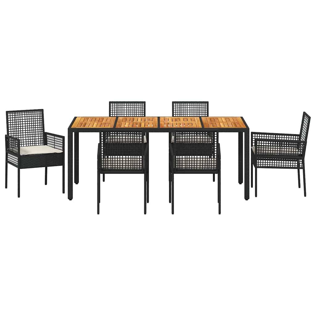ComfortXL - Table et chaises de jardin 6 places en polyrotin pour repas en terrasse avec coussins Noir – ComfortXL Outdoor Living - Image 7