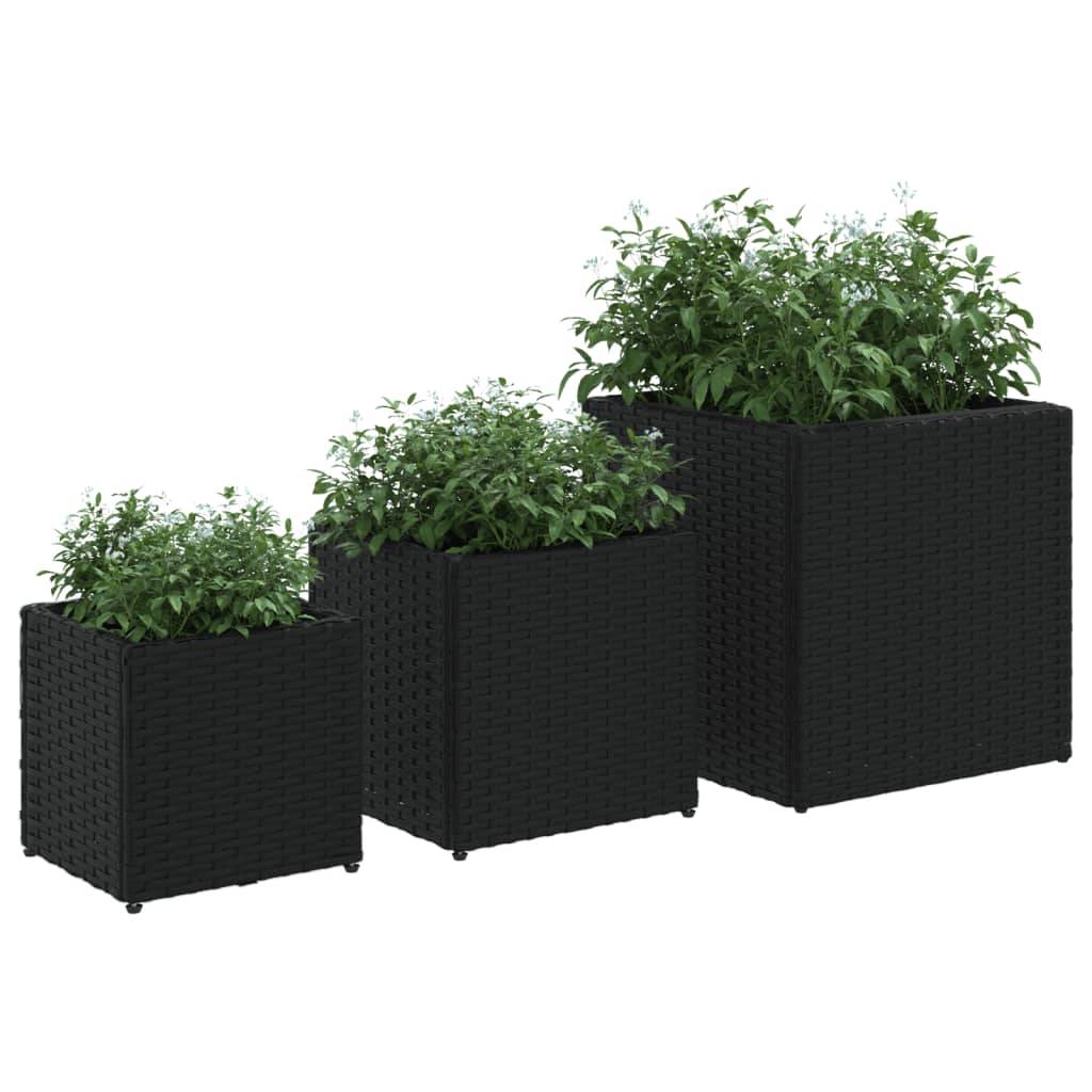 Lot de 3 Jardiniere plastique  Vylin Naturel 37 X 37 X 38 cm  - P87211N - Image 4
