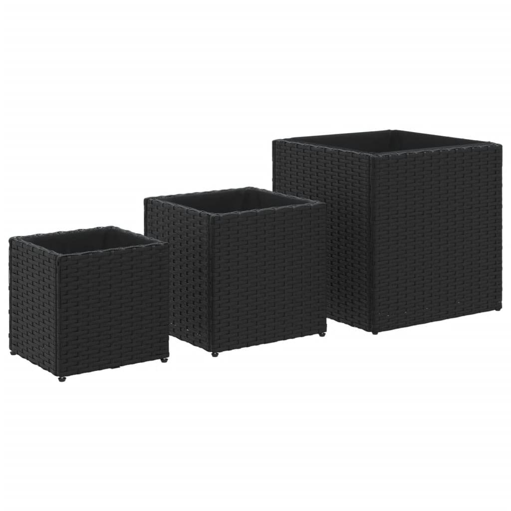 Lot de 3 Jardiniere plastique  Vylin Naturel 37 X 37 X 38 cm  - P87211N - Image 2