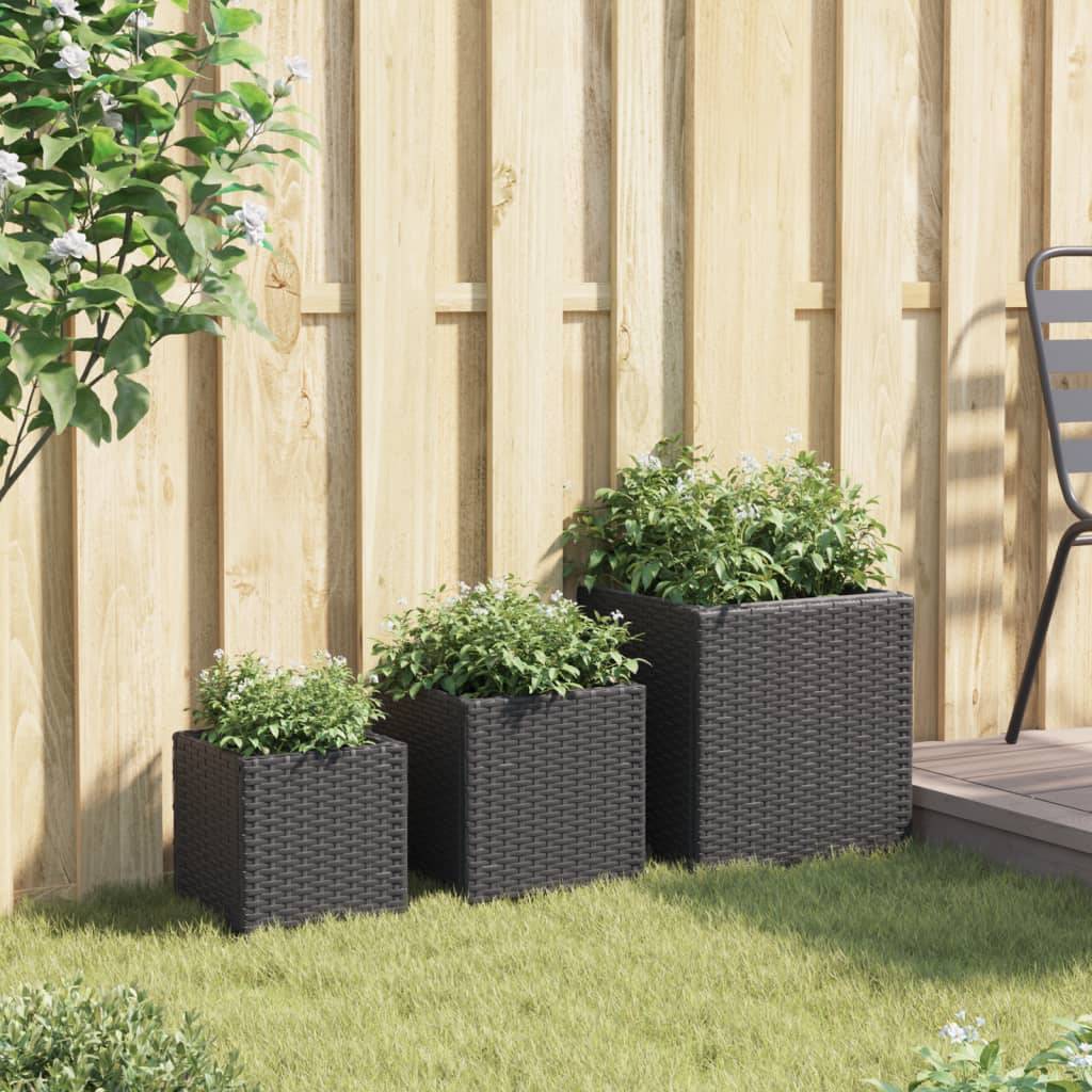 Lot de 3 Jardiniere plastique  Vylin Naturel 37 X 37 X 38 cm  - P87211N - Image 3