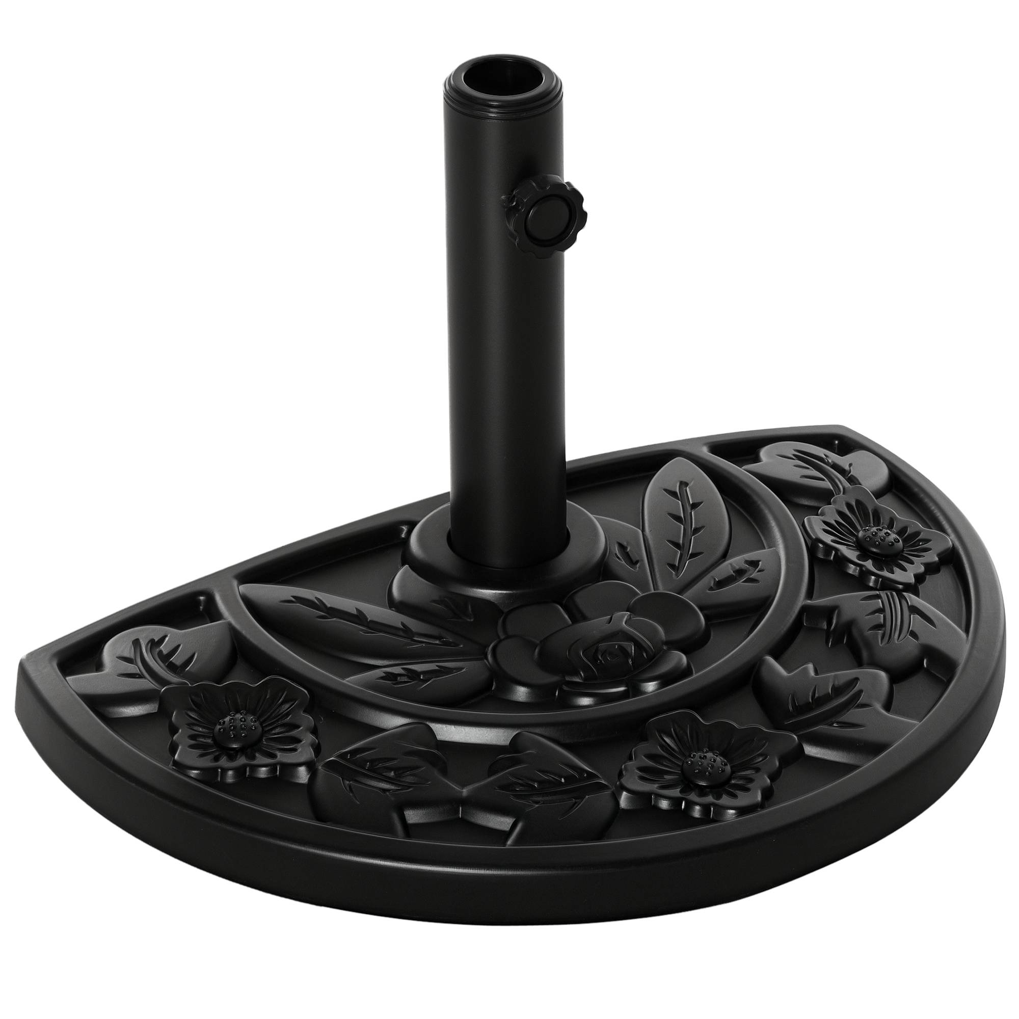 Demi pied parasol HDPE ciment balcon maintien stable motif floral 9kg noir - ComfortXL Outdoor Living - Image 1