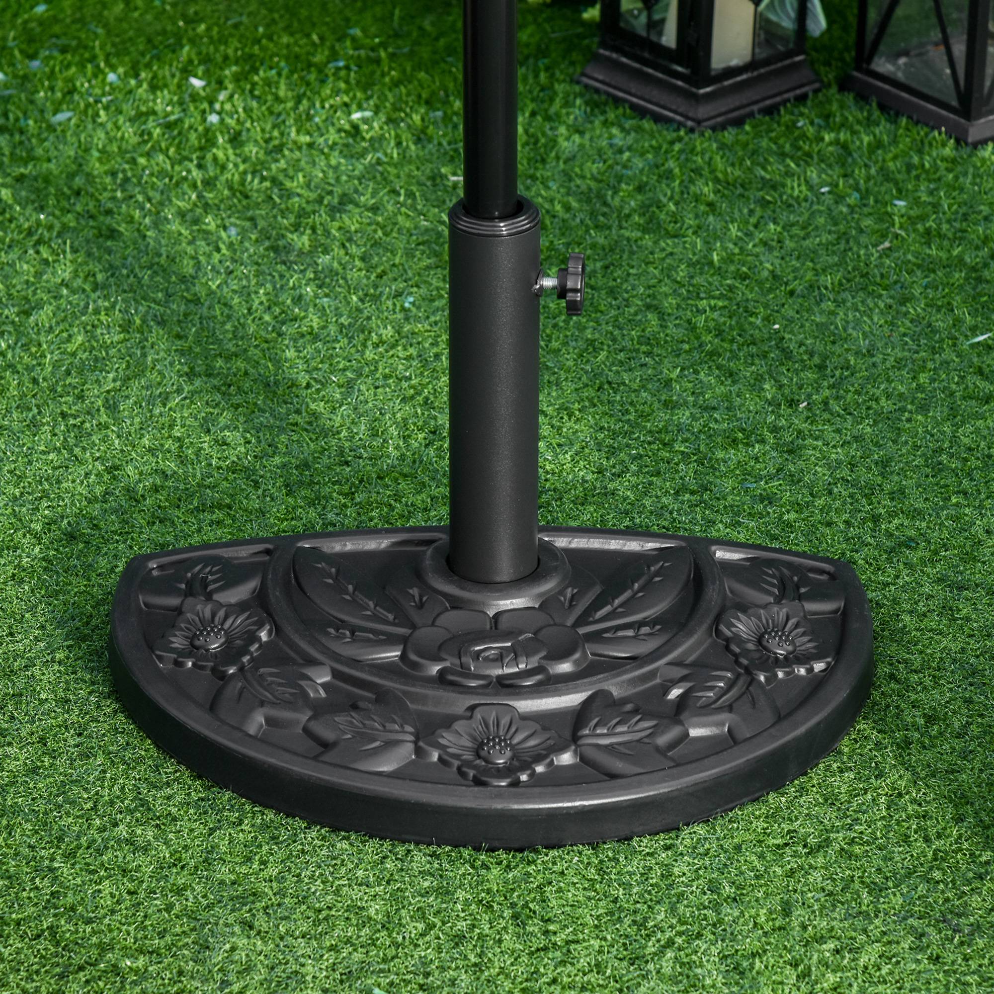 Demi pied parasol HDPE ciment balcon maintien stable motif floral 9kg noir - ComfortXL Outdoor Living - Image 3