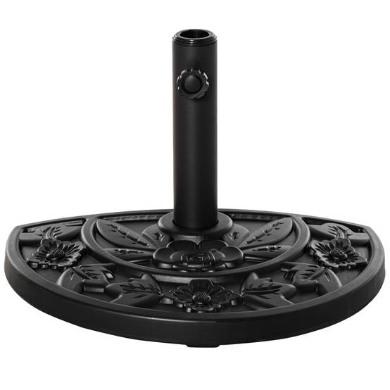 Demi pied parasol HDPE ciment balcon maintien stable motif floral 9kg noir - ComfortXL Outdoor Living - Image 2