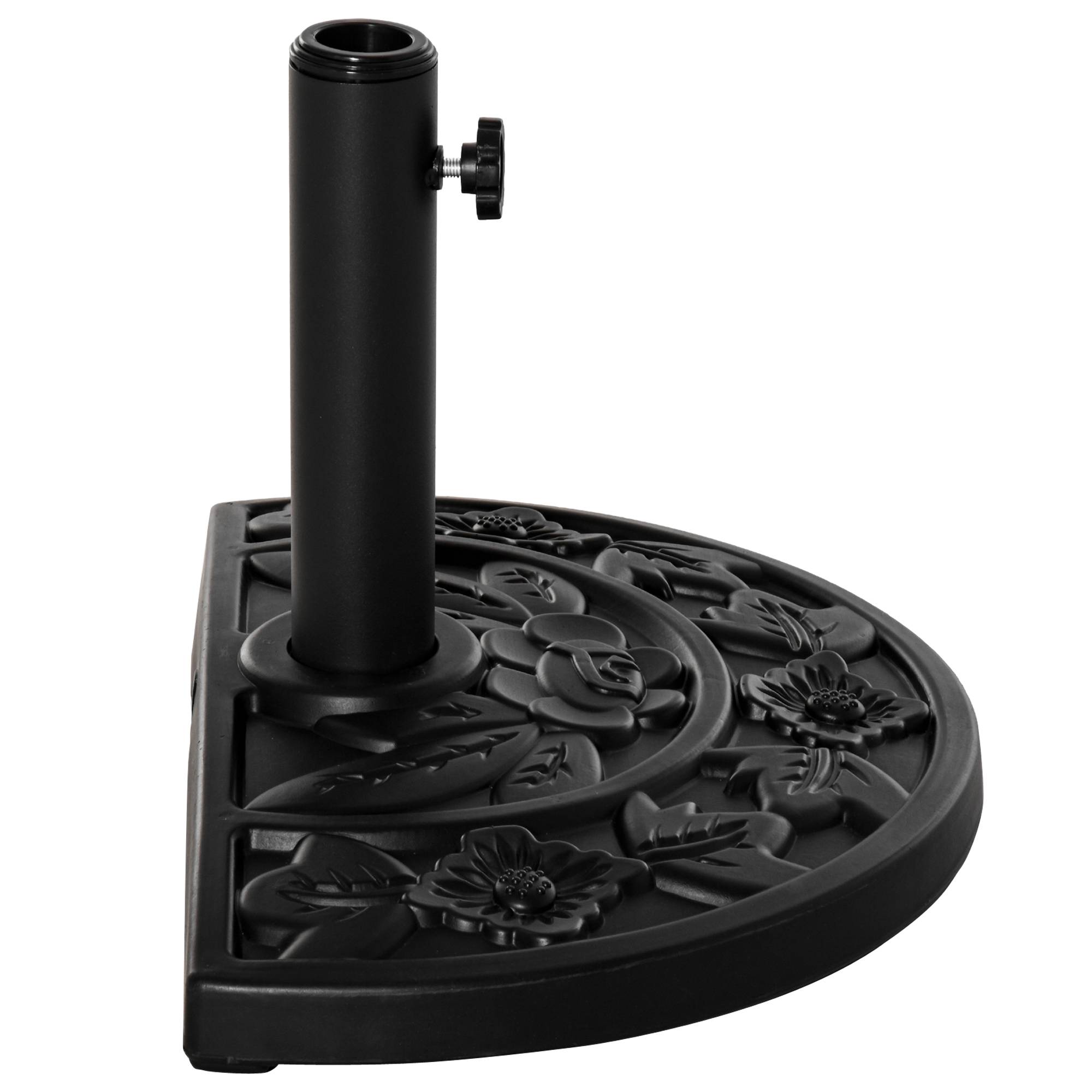 Demi pied parasol HDPE ciment balcon maintien stable motif floral 9kg noir - ComfortXL Outdoor Living - Image 10