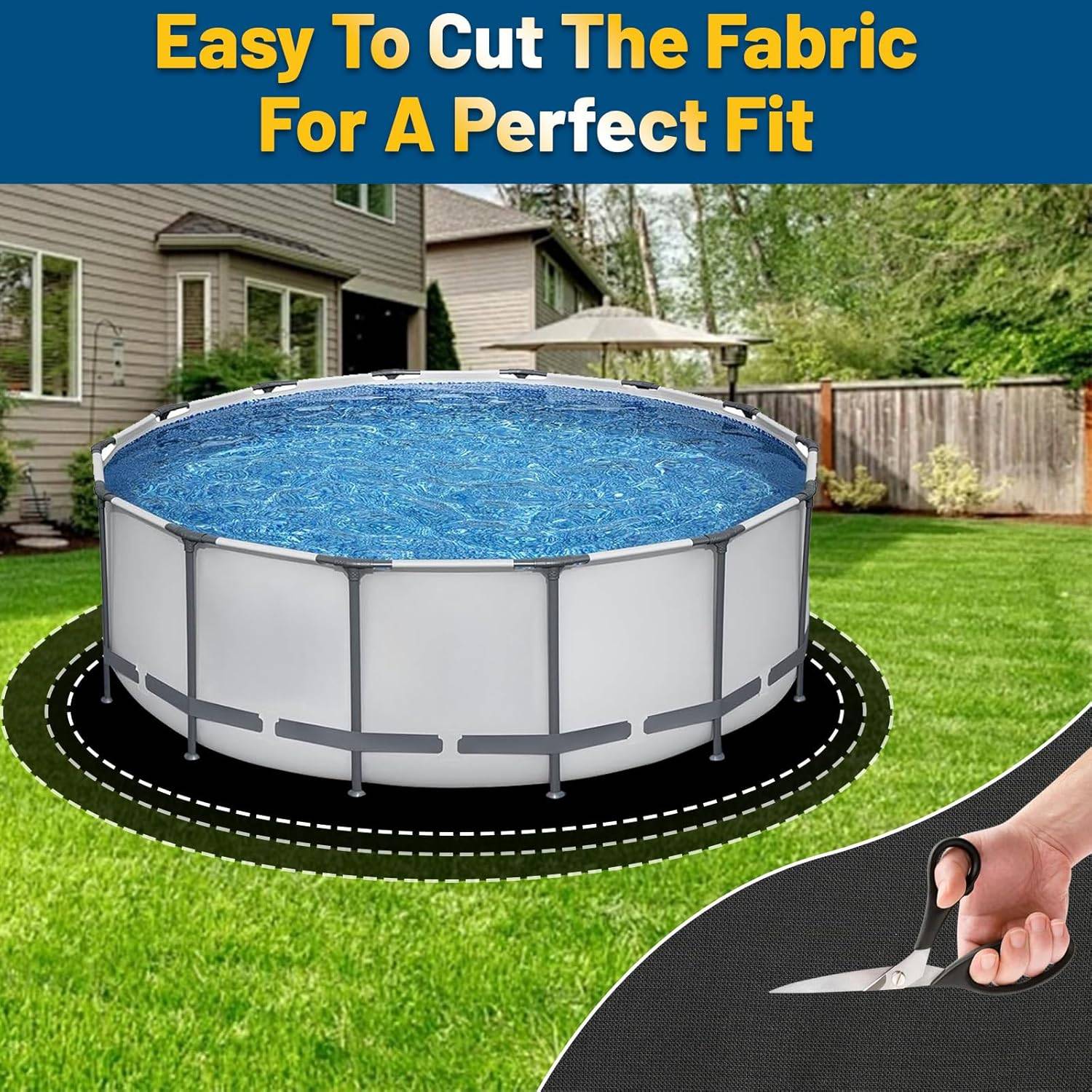 Tapis carré 3m pour piscine hors-sol - Sans couture DtopbuyAge - Image 3