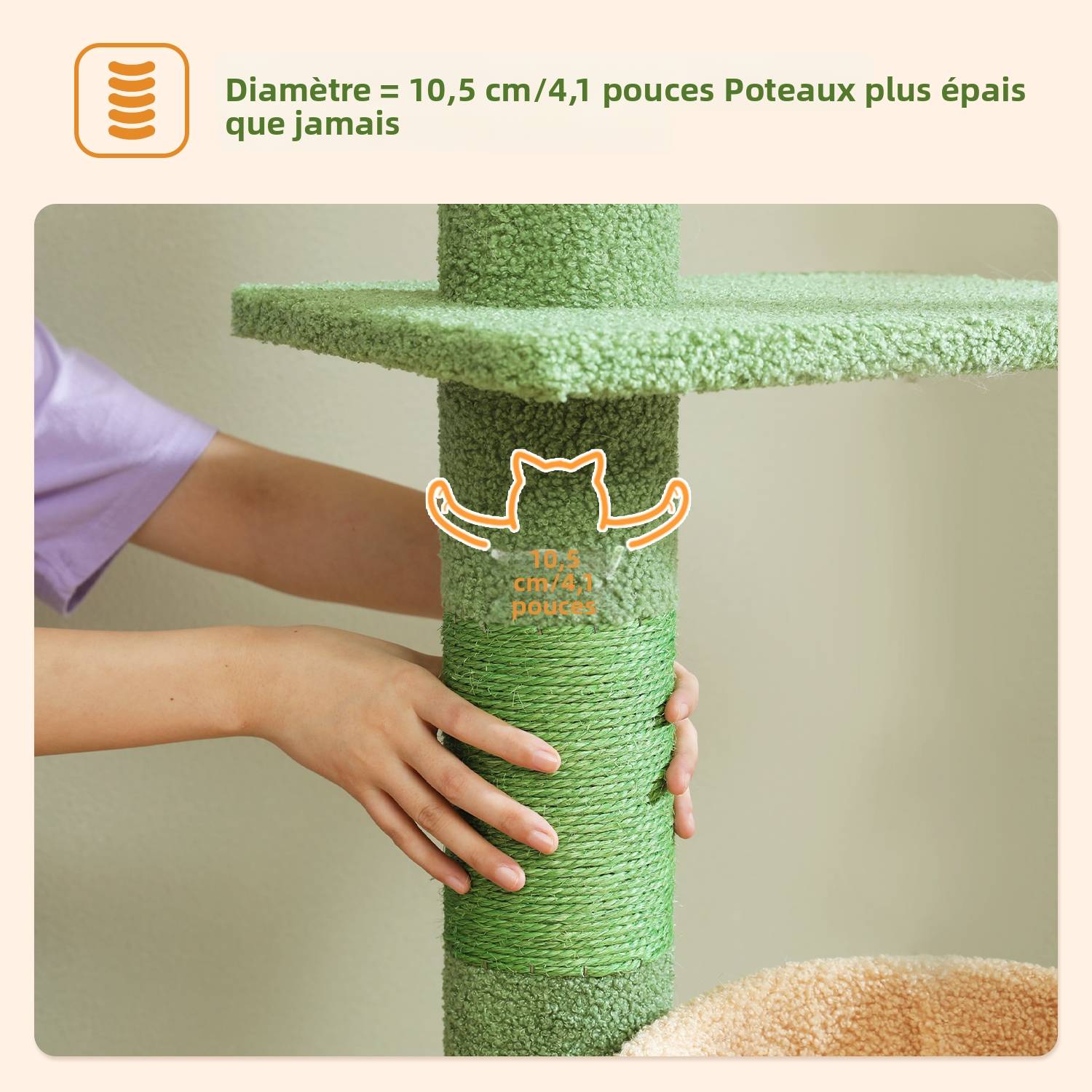 Arbre à Chat Cactus du Sol au Plafond 205-255 cm PAWZ Road - Image 5