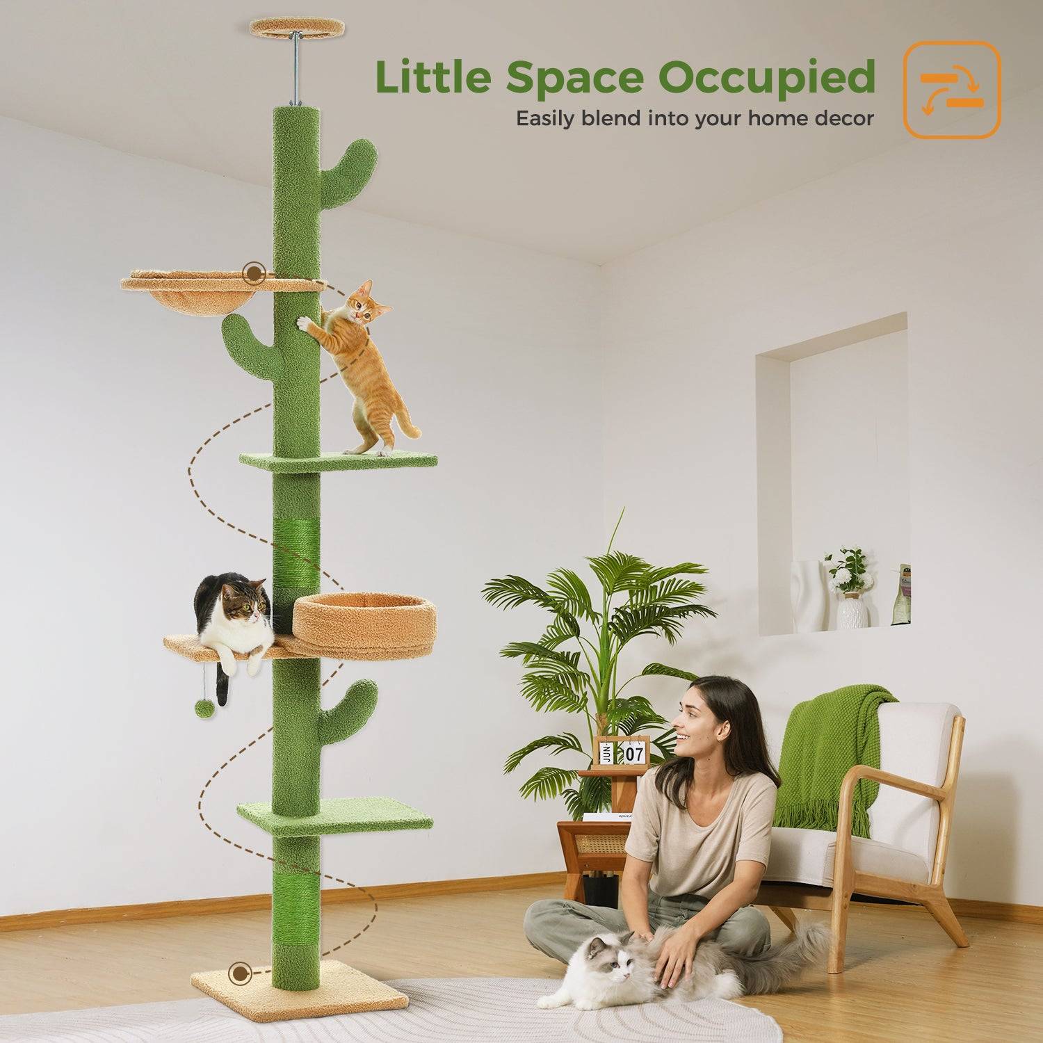 Arbre à Chat Cactus du Sol au Plafond 205-255 cm PAWZ Road - Image 6