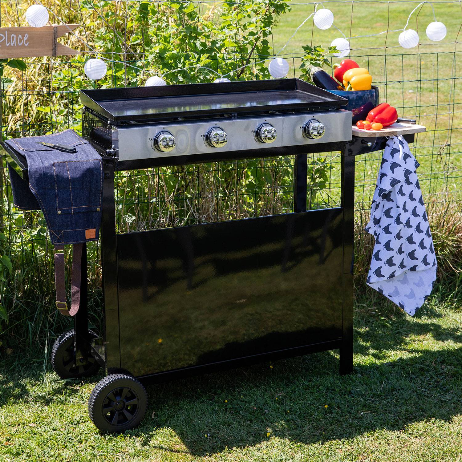 Plancha au gaz MÉRIDA 4 brûleurs + chariot - HAPPY GARDEN - Image 9