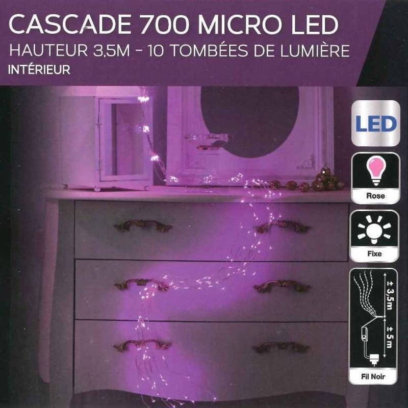 Fééric Lights & Christmas - Guirlande Noël copper cascade 700 LED roses - Image 1