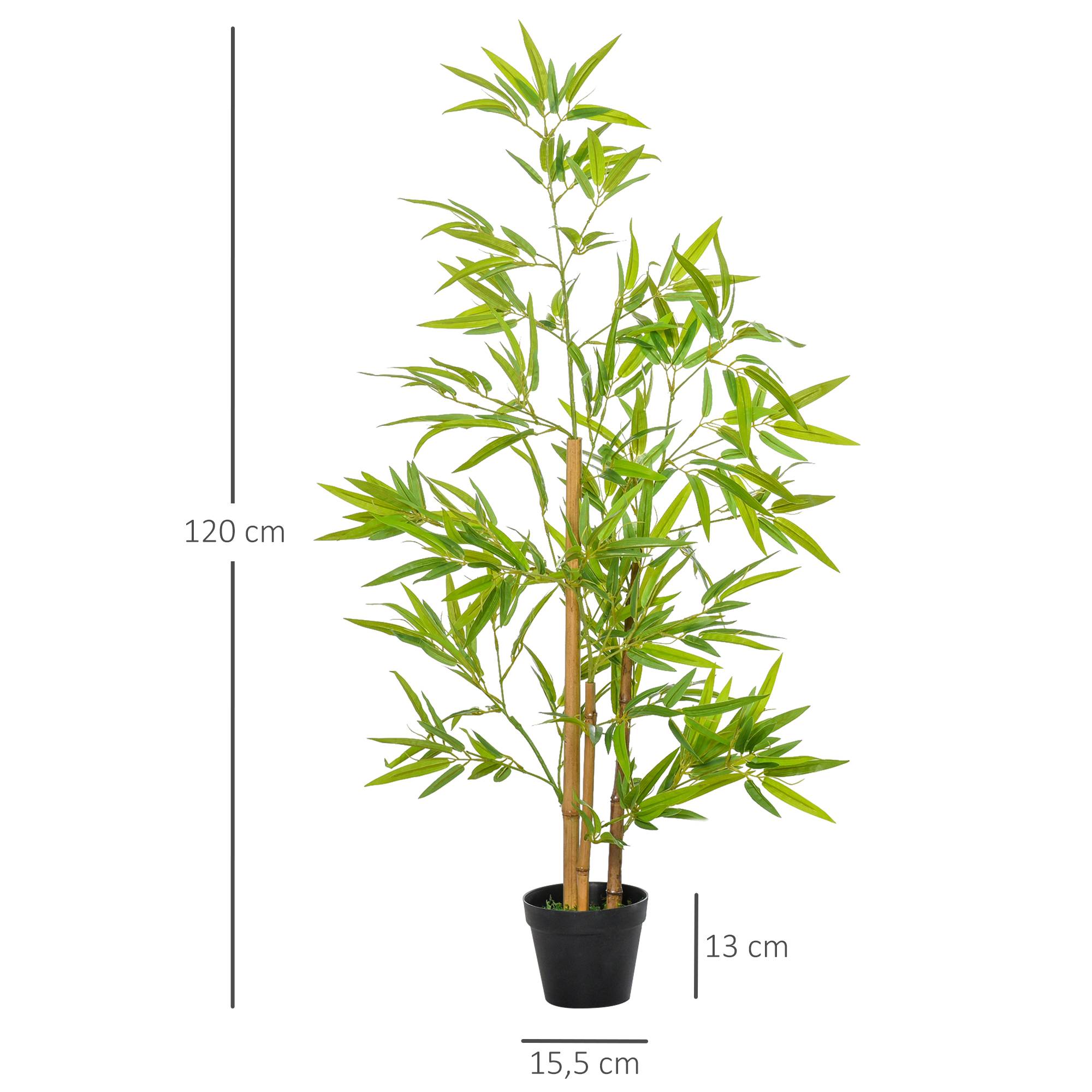 Sans Marque - Bambou artificiel, plante déco avec pot, 120 cm - Image 5