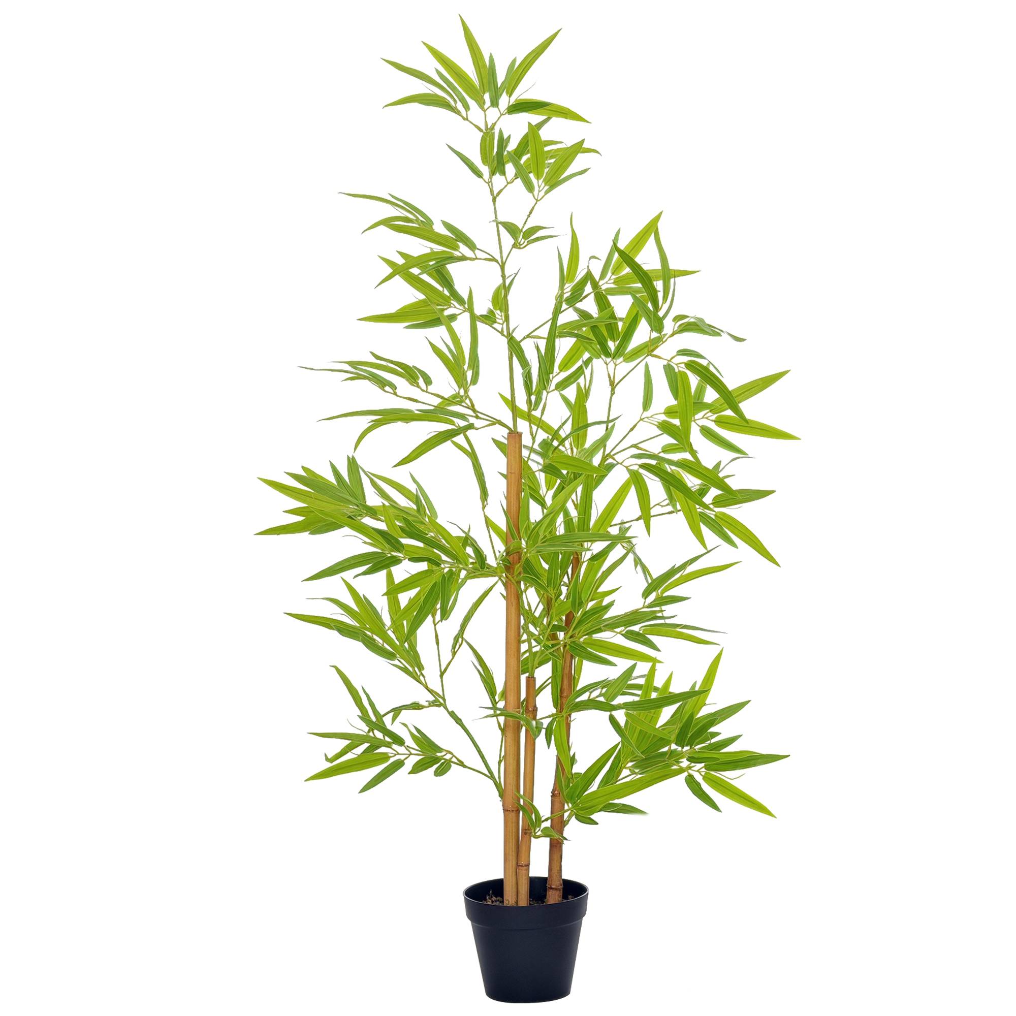 Sans Marque - Bambou artificiel, plante déco avec pot, 120 cm - Image 1
