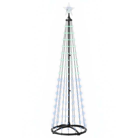 Vidaxl - Sapin cône lumineux LED 180 cm 250 LED Multicolore Acier Blanc vidaXL 42050811 - Image 2