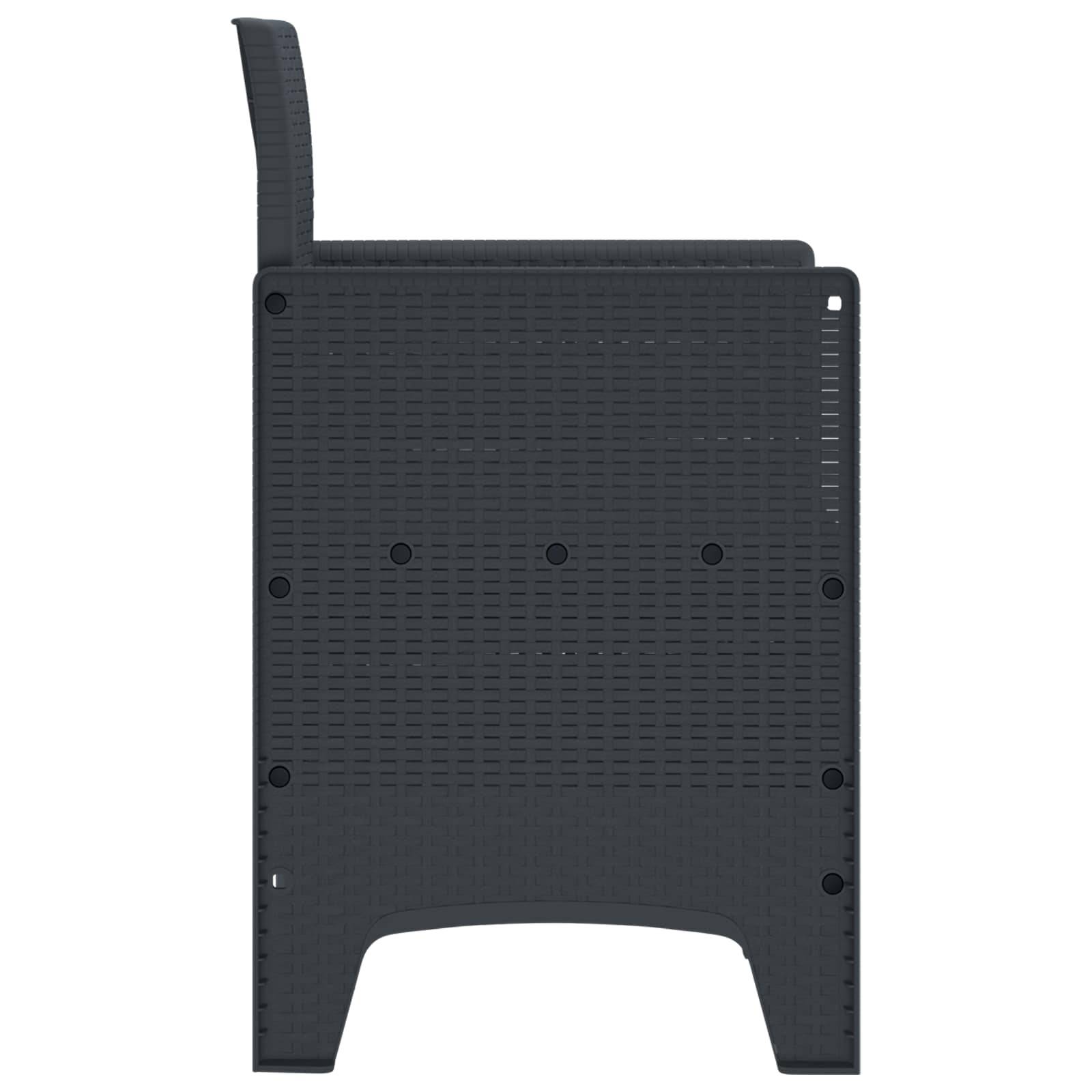 PANGIVO - Chaise de jardin polypropylène anthracite 53 x 49 x 85 cm, Poids :24.6kg - PANGIVO - Image 4