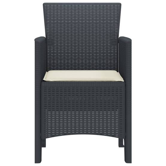 PANGIVO - Chaise de jardin polypropylène anthracite 53 x 49 x 85 cm, Poids :24.6kg - PANGIVO - Image 3