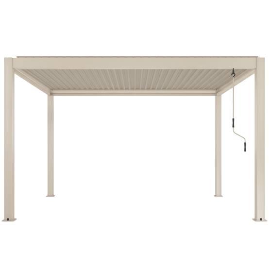 Oviala - Pergola bioclimatique autoportée 3x4m en aluminium bois crème Athenes - Oviala - Image 3