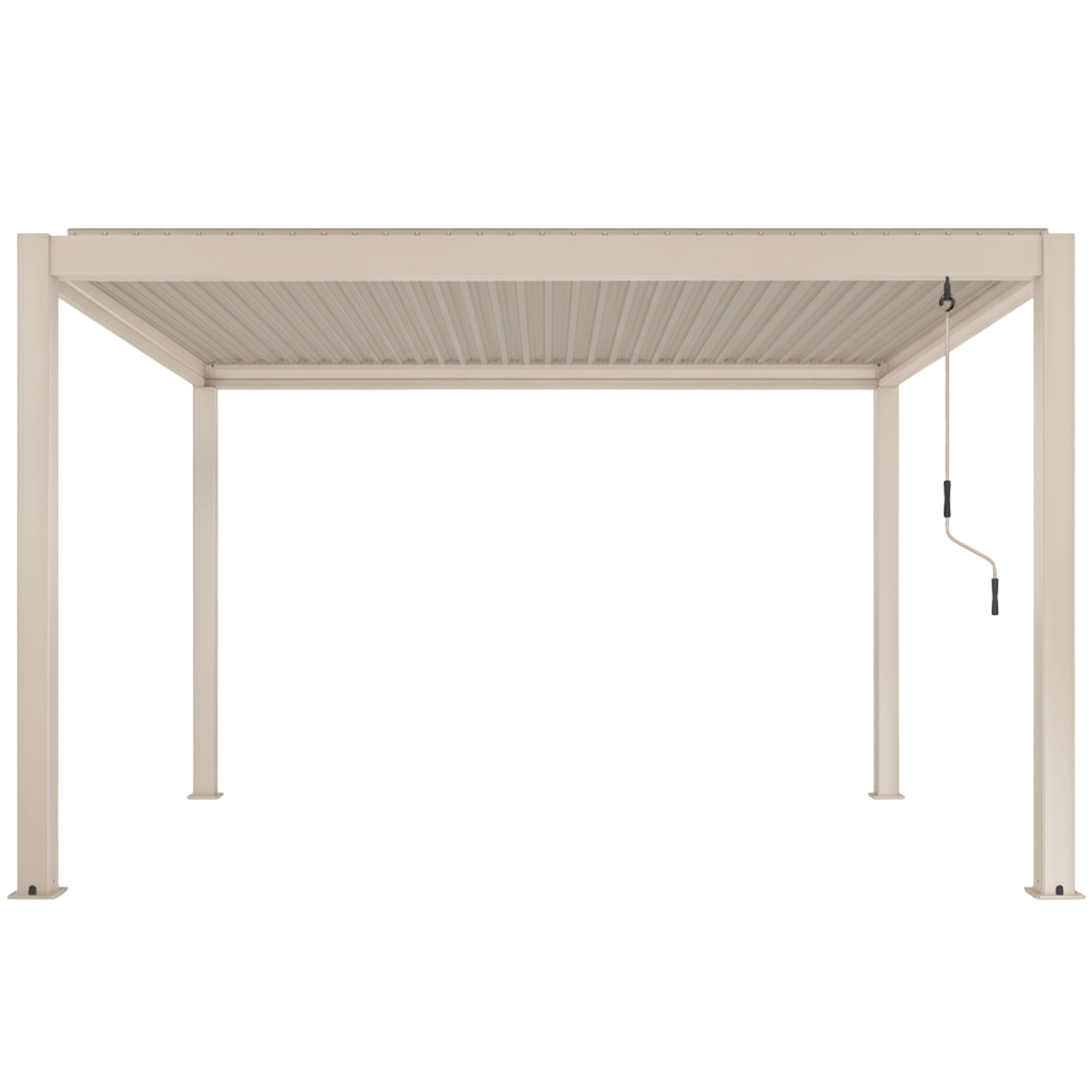 Oviala - Pergola bioclimatique autoportée 3x4m en aluminium bois crème Athenes - Oviala - Image 3