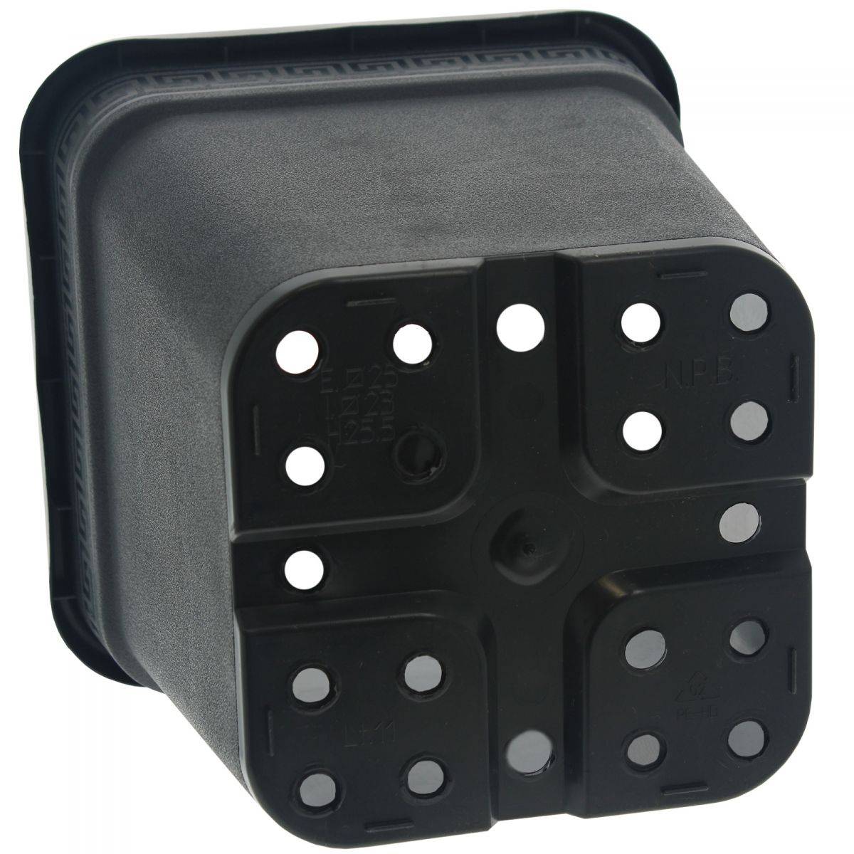Pot carré noir 30 litres - 36.5 x 36.5 x 37cm - Image 2
