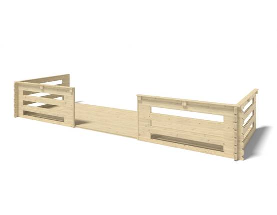 Altanka - Terrasse en bois avec balustrade pour abri en bois - 12m2 - 6m x 2m - couleur: naturel - DOM555 - ALTANKA - Image 1