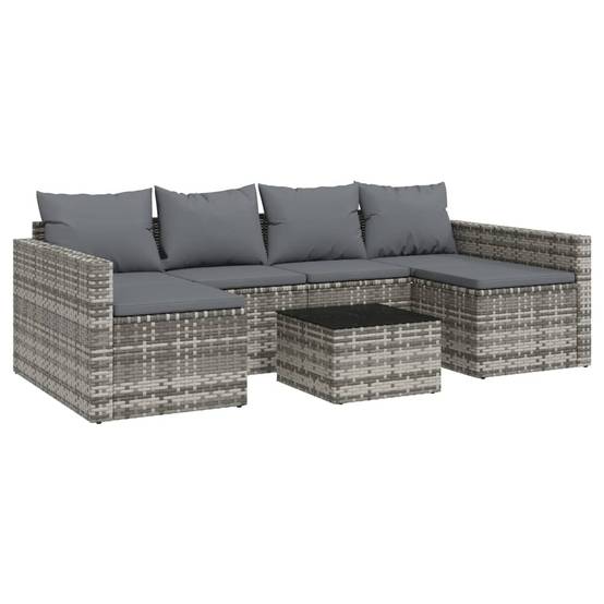 Vidaxl - Salon de jardin 2 pcs avec coussins Gris Résine tressée vidaXL 362344 - Image 2