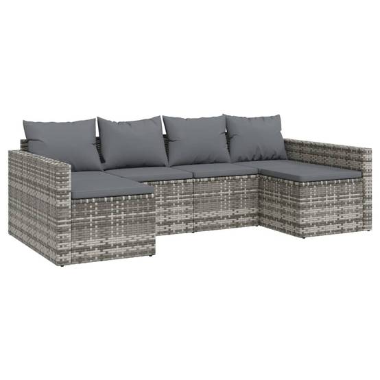 Vidaxl - Salon de jardin 2 pcs avec coussins Gris Résine tressée vidaXL 362344 - Image 4