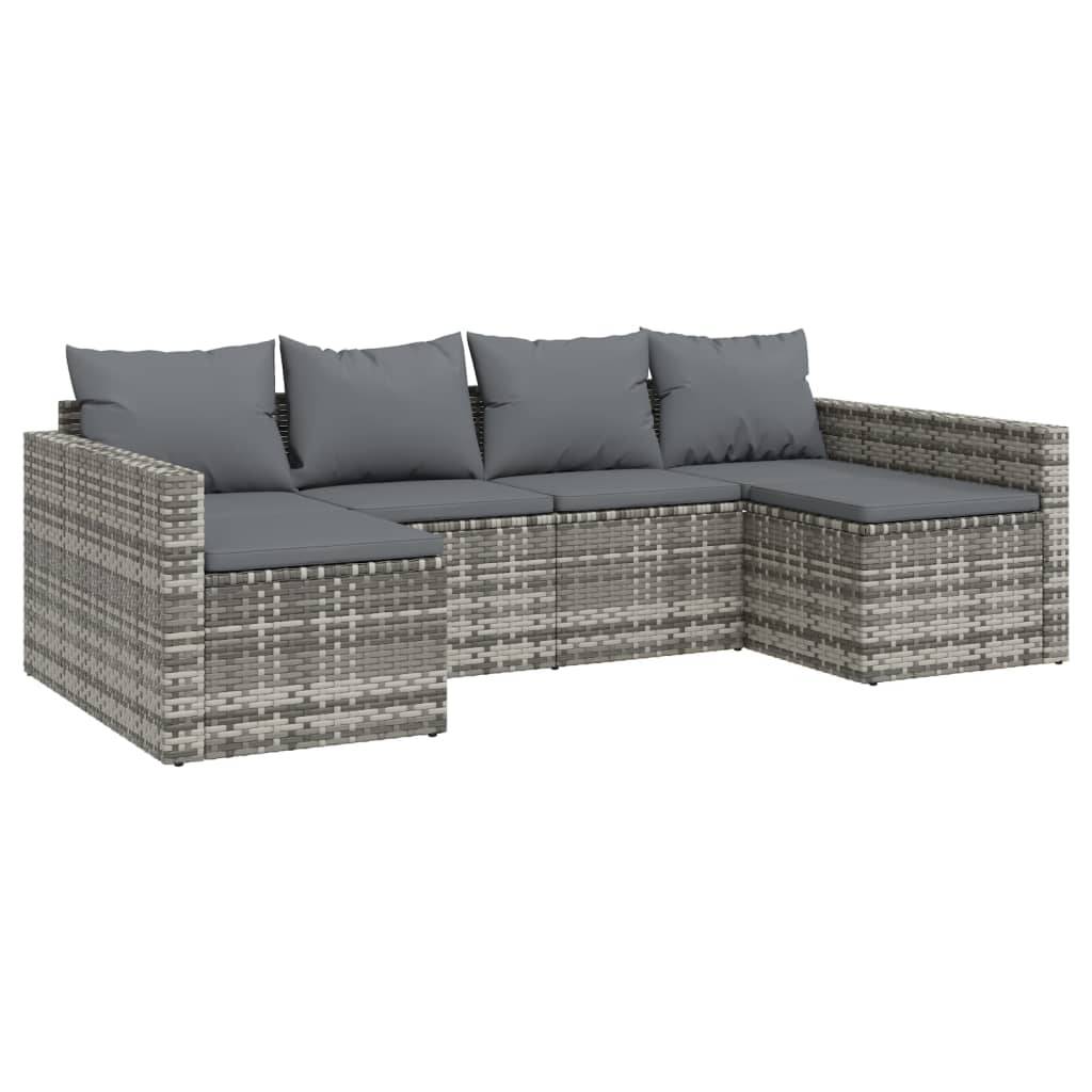 Vidaxl - Salon de jardin 2 pcs avec coussins Gris Résine tressée vidaXL 362344 - Image 4