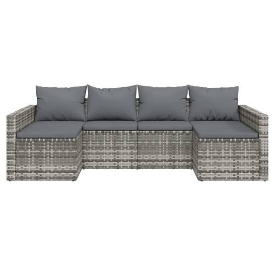 Vidaxl - Salon de jardin 2 pcs avec coussins Gris Résine tressée vidaXL 362344 - Image 5