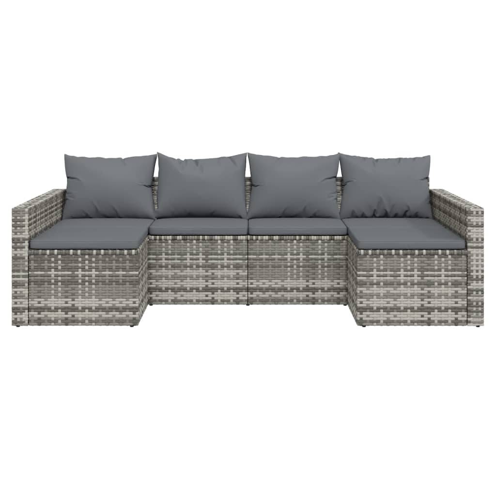 Vidaxl - Salon de jardin 2 pcs avec coussins Gris Résine tressée vidaXL 362344 - Image 5
