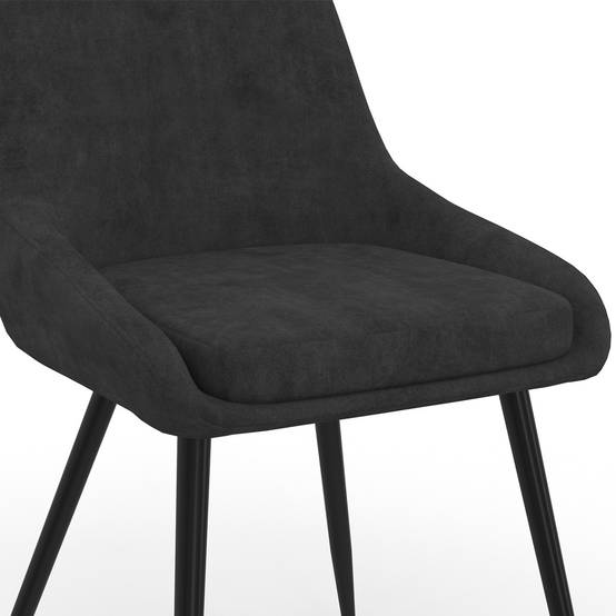 IDMARKET - Lot de 6 chaises THALYA en velours noir avec accoudoirs - Image 6