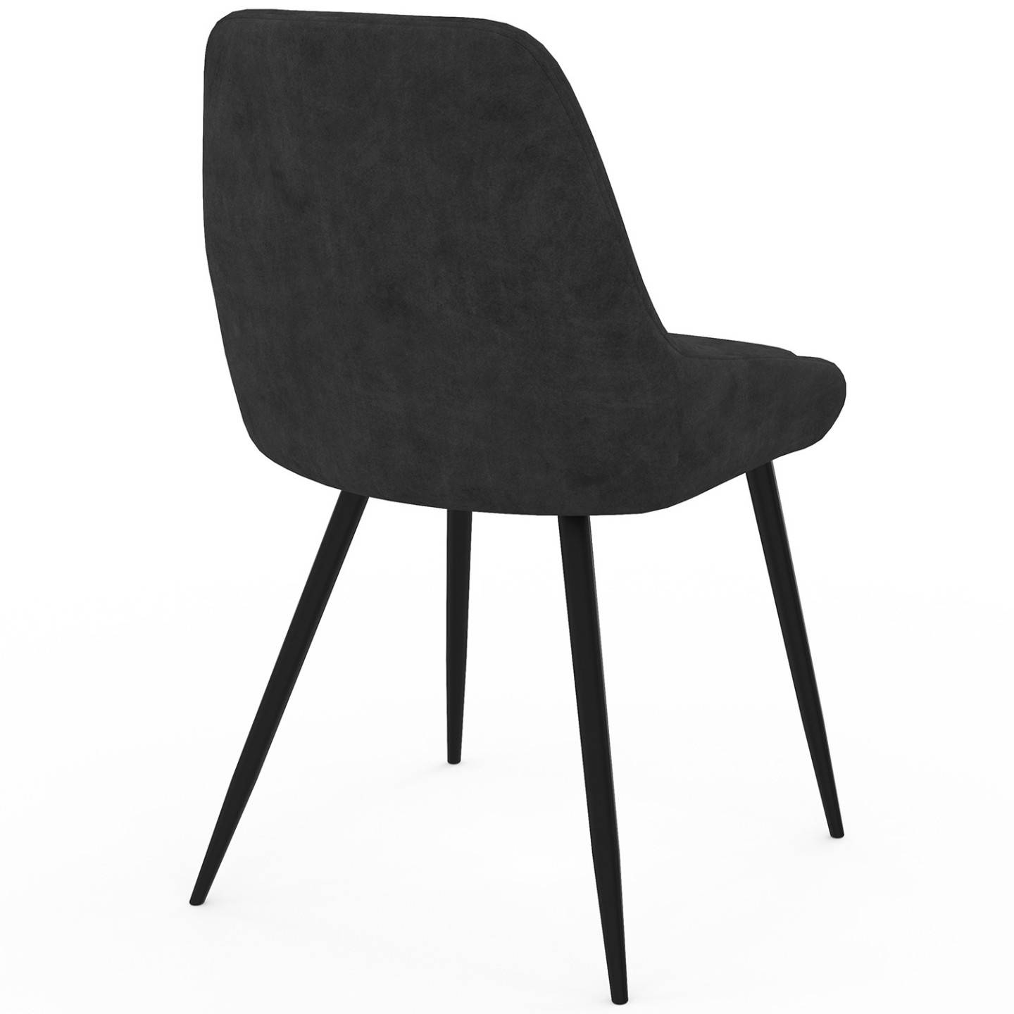 IDMARKET - Lot de 6 chaises THALYA en velours noir avec accoudoirs - Image 4