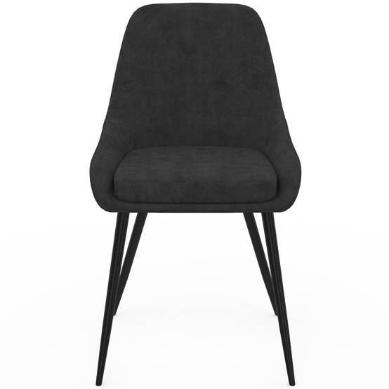 IDMARKET - Lot de 6 chaises THALYA en velours noir avec accoudoirs - Image 3
